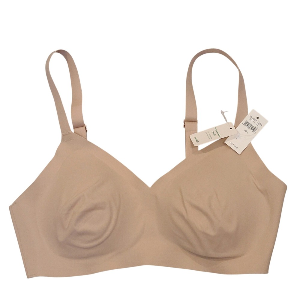 Aerie Real Free Padded Bralette Tan Nude Wireless Bra Size L
